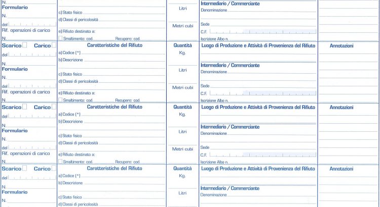 Modalità di compilazione del Formulario di identificazione rifiuti (FIR) 